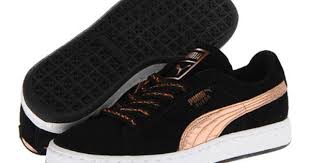Black And Gold Puma Shoes Puma Suede Classic Rose Gold Wn S Black White Zappos Com Free Shipping Both Ways Puma Suede Black Puma Suede Suede