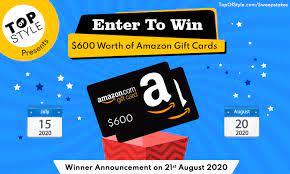 Enter To Win 600 Amazon Gift Cards Sweeptakes With Topofstyle Fashion Top Collection From Fashion Amazon Gift Card Free Amazon Gift Cards Gift Card Giveaway