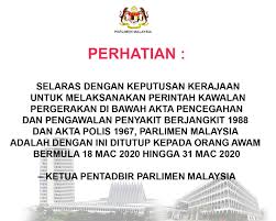 Akta pencegahan dan pengawalan penyakit berjangkit 1988. Parlimen Malaysia On Twitter Selaras Dengan Keputusan Kerajaan Untuk Melaksanakan Perintah Kawalan Pergerakan Di Bawah Akta Pencegahan Dan Pengawalan Penyakit Berjangkit 1988 Dan Akta Polis 1967 Parlimen Malaysia Adalah Dengan Ini Ditutup
