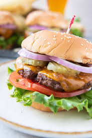 Split the hamburger buns and toast on the grill if you like; Classic Beef Burgers Steakhouse Style Valerie S Kitchen