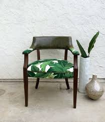50 S Palm Leaf Upholstered Chair Office Chair Anywhere Chair On Etsy 165 00 Tropical Dining Chairs Reupholster Chair Dining Upholstered Chairs