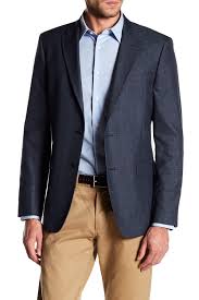Tommy Hilfiger Blue Checkered Two Button Notch Lapel Classic Fit Sport Coat Nordstrom Rack