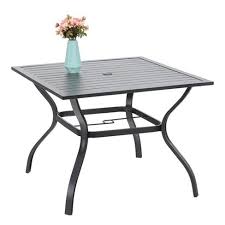 About this item this fits your. 37 X37 Outdoor Square Dining Table With Umbrella Hole Black Captiva Designs Target