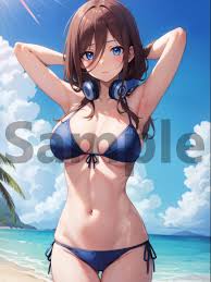 五等分の花嫁中野三玖(水着・ビキニ) A4サイズアートポスター高画質アニメイラスト同人美少女(GHY0003)－Funbid香港本地日本代購網站