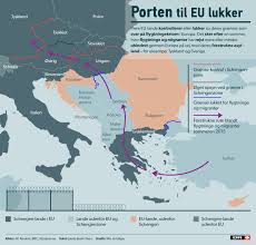 Grafik Pigtrad Bomme Og Betjente Blokerer Vejen Til Eu Kort Tyskland Slovakiet