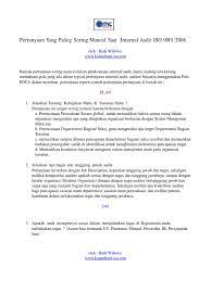 Check spelling or type a new query. Pertanyaan Yang Sering Muncul Internal Audit Iso 9001 2008