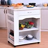 This stylish and versatile rolling kitchen trolley cart includes 2 drawers that provide more storage space. Tidyard Rolling Kitchen Microwave Oven Cart With Storage Drawer And Shelves Wheeled Trolley Cart Kitchen Island