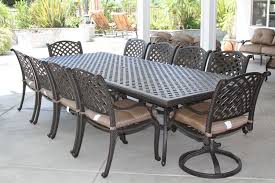 Nassau 11pc Outdoor Patio Dining Set With 46 X 120 Table Series 3000 Antique Bronze Patio Furniture Sets Iron Patio Furniture Outdoor Patio Furniture