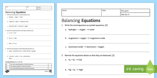 Balancing Chemical Equations Ks3 Chemistry Beyond