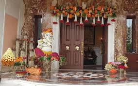 Home door design front door door flower decoration. Main Door Decor