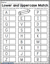 Cut and paste alphabet matching game picture. Lower And Uppercase Match Worksheet