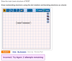 Solved Draw The Main Lewis Structure Of Nof Draw Nonbond Chegg Com