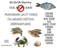 Secara umumnya, wanita di dalam pantang tidak dibenarkan makan makanan laut (udang, ketam, sotong) kerana boleh menyebabkan kegatalan pada luka; What S Up Izang Makanan Yang Dilarang Makan Buat Ibu Berpantang