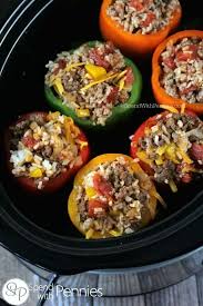 Crock Pot Stuffed Peppers Easy Delish Spend With Pennies