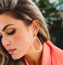 Leslie Curtis Banks Hoop Earrings