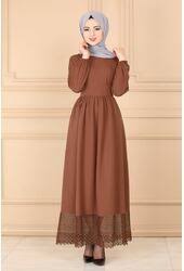 M D P Etek Ucu Gupurlu Elbise 5619mp186 Taba 1 Hijab Fashionista Dresses With Sleeves Dresses