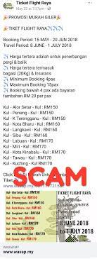 — tiket flight murah (@flightmurah) january 6, 2018. Pemburu Tiket Murah On Twitter Tiket Flight Tipu Jika Anda Ternampak Promo Ini Berlegar Di Facebook Jangan Sesekali Beli Tiket Seperti Ini Kau Tak Balik Raya Nanti Ini Scam Pada Yang Dah