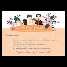 En manque d′inspiration pour votre texte d'invitation mariage ou un peu débordés par les événements ? Carton Reponse Assorti Au Faire Part Mariage Le Portrait Des Maries