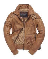 Superdry Warbird Jacket Leather Jacket Jackets Distressed Leather Jacket