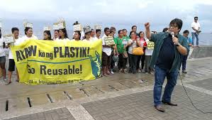 Protesters form a human chain in front of a slogan made from plastics during a break free from plastic campaign rally in front of the department of environment and natural resources in manila, the philippines on thursday. International Plastic Bag Free Day Actions Around The World Zero Waste Europe