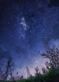Chillout By Pixiv 19233661 Anime Scenery Sky Anime Starry Night Sky