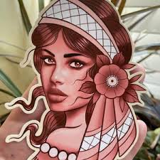 Buy Sailor Jerry Style Red Rose Butterfly Online in India