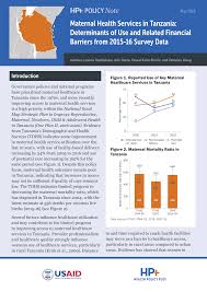 Http Www Healthpolicyplus Com Ns Pubs 8219 8383 Tanzaniadeterminantsofusematernalservices Pdf