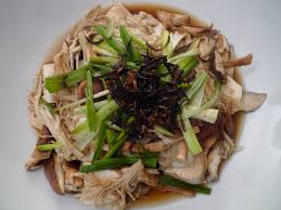 Steamed Tofu With Enoki Mushrooms Food Comas
