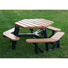 Jayhawk Plastics Hexagon Recycled Plastic Ada Commercial Grade Picnic Table Picnic Table Plans Octagon Picnic Table Picnic Table