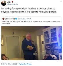 Buy wholesale chairs covers, tablecloths, chair sashes, table runners, napkins, centerpieces, flowers, and much more to buy at affordable prices. I M Voting For A President That Has A Clothes Chair So Beyond Redemption That It S Used To Hold Up A Picture Bernie Sanders Clothes Chair Know Your Meme