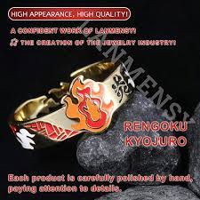 LANMENSY Demon Slayer Rengoku Kyojuro Ring New Version Fashion Anime Style  Jewelry Sterling Silver 925 Size Adjustable Cosplay Gift|Amazon.com