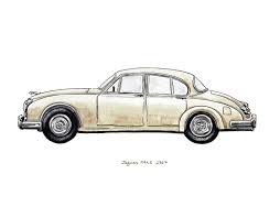 Jaguar Mk2 Vintage Automobile Watercolor Print 8x10 Etsy Vintage Cars Classic Cars British Watercolor Print