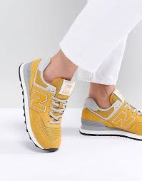 Black And Yellow New Balance Shoes New Balance 574 Suede Trainers In Yellow With Images New Balance Shoes Sneakers Fashion Outfits New Balance Sneakers
