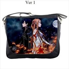 Sword Art Online Laptop Bag Anime Kirito Asuna Manga Messenger Bag Notebook Bag School Sao Messanger Kawaii Anime M Purse Styles Handbag Shoes Bags