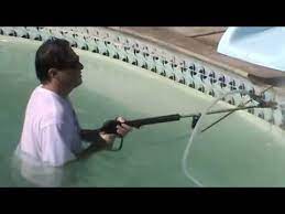 The right pressure of water spray at the right distance will do a thorough cleaning of the tiles without chemicals. Instruction 22 Pool Tile Cleaning Demo 1 Mr Hard Water Pool Tile Cleaning Blast Kits Youtube