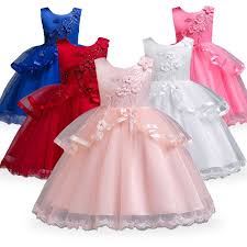 Girl Princess Party Dress Kids Wedding Birthday Elegant Flower Dresses Child Bow Dress Baby 4 10 Years Child Elegant Flower Dress Kids Party Dresses Kids Dress