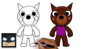 Free pumpkin outline printable download free clip art free. How To Draw Doggy Roblox Piggy Youtube