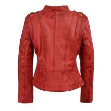 Milwaukee Leather Sfl2845 Ladies Distressed Red Leather Motorcycle Biker Outfit Motorcycle Jacket Women Leather Jackets Women