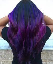 The purple ombre on this short straight style with bangs is tinged with silver or white. 15 Amazing Dark Ombre Hair Color Ideas To Make You Look Trendy Fashions Nowadays Purple Ombre Hair Dark Purple Hair Dark Purple Hair Color