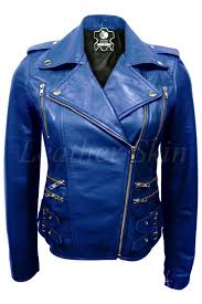 Plus Size Blue Leather Jacket Moto Biker Style Blue Leather Jacket Leather Jackets Women Jackets For Women