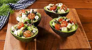 This Greek Stuffed Avocado Is The Best Light Lunch Recipe Avocado Recipes Recipes Light Lunch