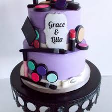 Those things all go in cake, too. Simple Makeup Cake Design
