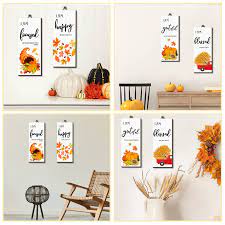 Amazon.com: 4 Pcs Thanksgiving Fall Leaves Pumpkin Farmhouse Wall Decor  Autumn Inspirational Grateful Blessed Wooden Signs Hanging Fall Wall Art  Living Room Rustic Wood Plaque for Home Office Kitchen Bathroom : Home