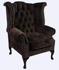 Its modified wingback will update your dining room with its shapely silhouette. Dark Brown Velvet Chesterfield High Back Wing Chair Designersofas4u