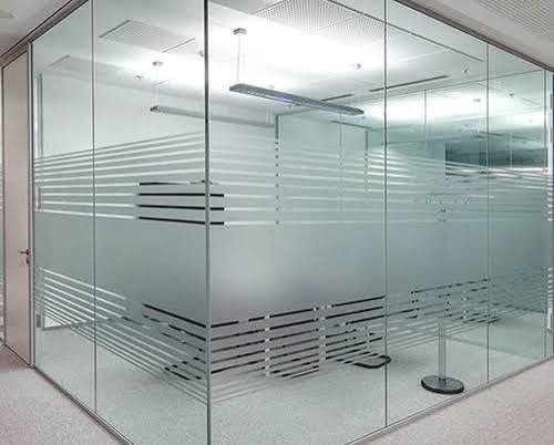 Acid Etched Laminated Glass Door