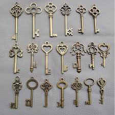 Mixed 40pcs Antique Vintage Bronze Alloy Keys Skeleton Key