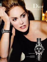 2008 SHARON STONE Dior Christal Chronograph Watch retro photo print ad  ads17 $9.95
