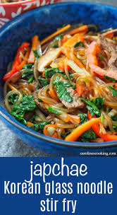 Japchae Korean Glass Noodle Stir Fry Caroline S Cooking Japchae Cooking Recipes Cooking