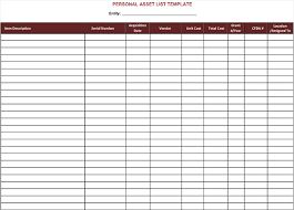 Enter your asset data and see a visual representation of that data in a bar chart. Free Asset List Templates For Word Excel And Pdf