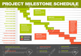 Vector Project Timeline Graph Gantt Progress Chart Of Project